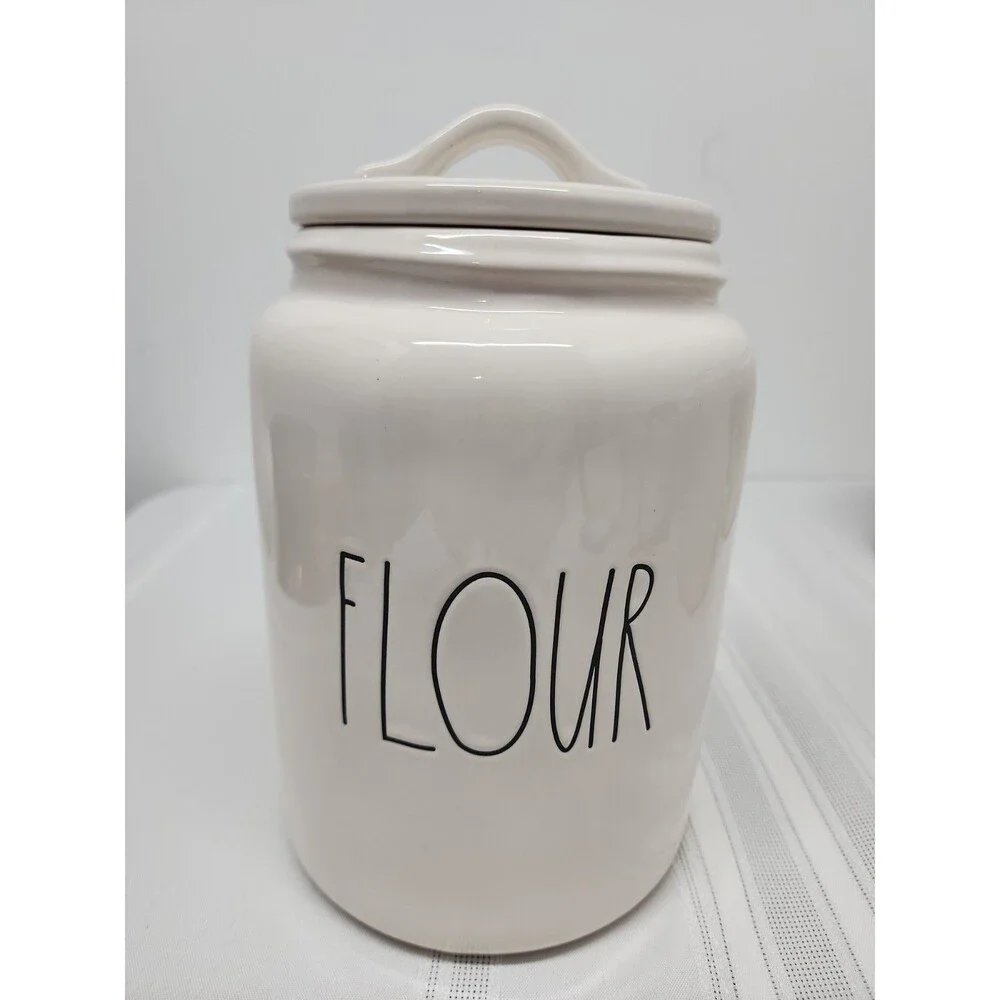 Rae Dunn Artisan Collection By Magenta 8 Inch Long Letter Flour Cannister NWOT